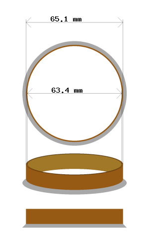 Hub centric ring 65.1 → 63.4 mm