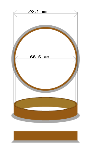 Hub centric ring 70.1 → 66.6 mm