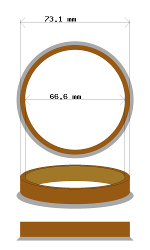 Hub centric ring 73.1 → 66.6 mm