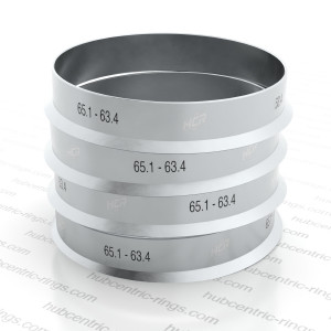 Hub centric rings 65.1-63.4 mm (Aluminium) — set of 4