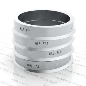 Hub centric rings 66.6-57.1 mm (Aluminium) — set of 4
