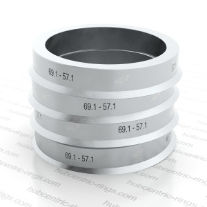 Hub centric rings 69.1-57.1 mm (Aluminium) — set of 4