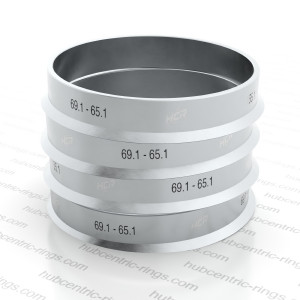 Hub centric rings 69.1-65.1 mm (Aluminium) — set of 4