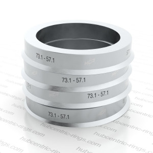 Hub centric rings 73.1 → 57.1 mm (Aluminium) — set of 4
